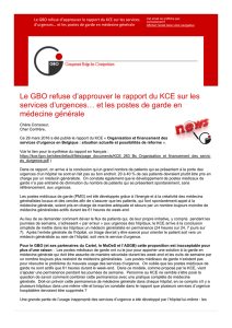 Le GBO refuse d`approuver le rapport du KCE sur les services d
