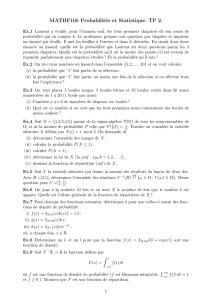 MATHF105 Probabilités et Statistique. TP 2.