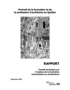 Plan du rapport du comité technique sur l`analyse de la formation