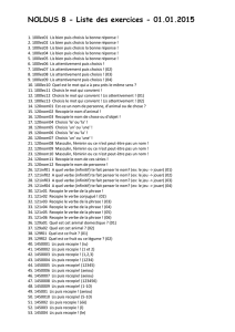 NOLDUS 8 - Liste des exercices