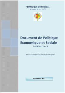 Document de Politique Economique et Sociale