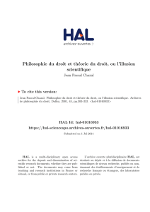 Philosophie du droit et théorie du droit, ou l`illusion scientifique