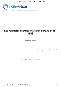 Les relations internationales en Europe 1648 - 1989