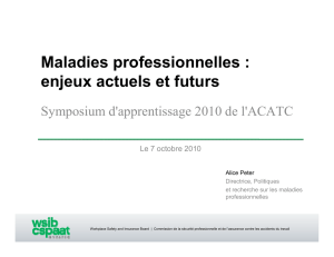 Maladies professionnelles : enjeux actuels et futurs