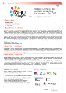 Registre général des cancers en région Limousin - Canceropole-GSO