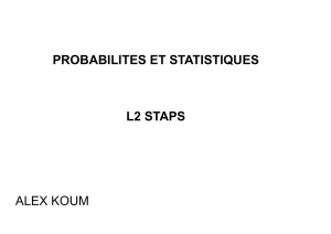 PROBABILITES ET STATISTIQUES L2 STAPS ALEX KOUM