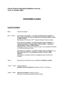 Programme des classes - Forum International Médias Nord Sud