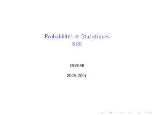 Probabilités et Statistiques - IS101