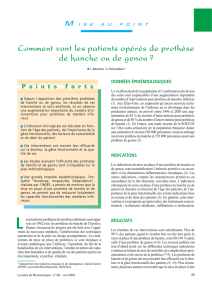 Comment vont les patients opérés de prothèse de hanche