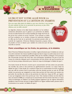 le fruit est votre allié pour la prévention et la gestion du diabète