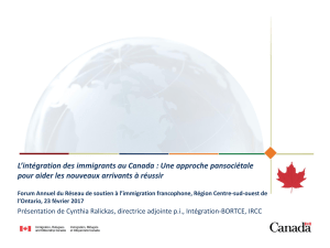 L`intégration des immigrants au Canada : Une approche pansociétale
