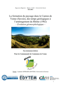 La formation du paysage dans le canton de Yenne by Dubois E.