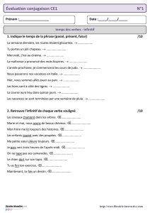 évaluation bilan conjugaison CE1 - Librairie
