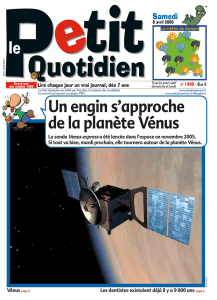 Le 8 avril: Un engin s`approche de la planète Vénus