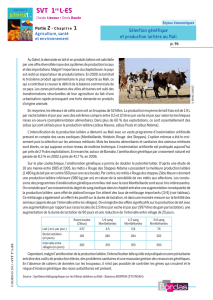 Sélection génétique et production laitière au Mali - bordas