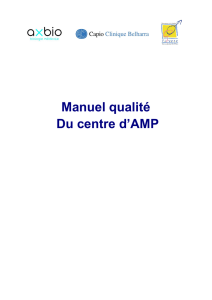 Manuel qualité Du centre d`AMP