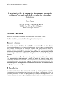 Traduction des règles de construction des mots pour résoudre l