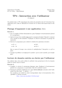 TP4 : Interaction avec l`utilisateur
