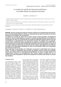 Le système de contrôle du chant des passériformes - JM`2004