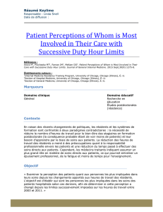 Patient Perceptions of Successive Duty Hour Limits