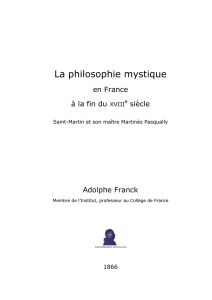 La philosophie mystique en France au XVIIIe