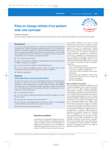 Prise en charge initiale d`un patient avec une syncope