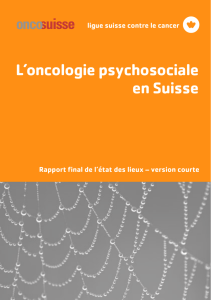 L`oncologie psychosociale en Suisse