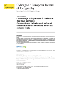 Comment je suis parvenu à la théorie des lieux centraux