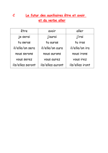 C Le futur des auxiliaires être et avoir et du verbe aller être avoir