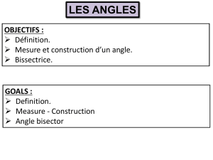 Les angles VOE