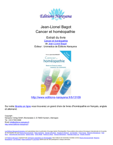 Jean-Lionel Bagot Cancer et homéopathie