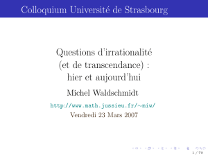 Colloquium Université de Strasbourg Questions d
