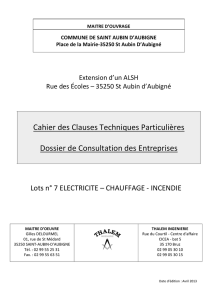 DCE CCTP Lot 7 électricité St Aubin d`Aubigné