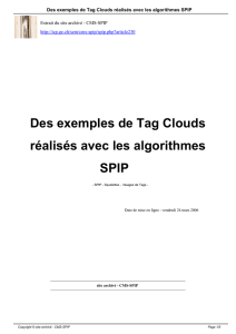 Des exemples de Tag Clouds réalisés avec les algorithmes SPIP