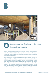 Consommation finale de bois 2012 Immeubles locatifs - BFH-AHB