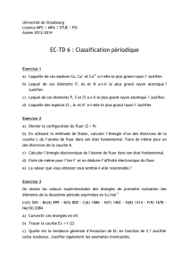EC-TD 6 : Classification périodique
