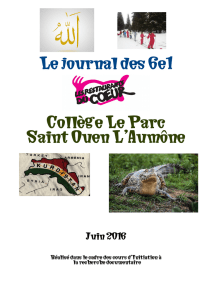 Le journal des 6e1 Collège Le Parc Saint Ouen L`Aumône