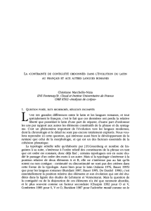 `contrainte de contiguïté ordonnée` dans l`évolution