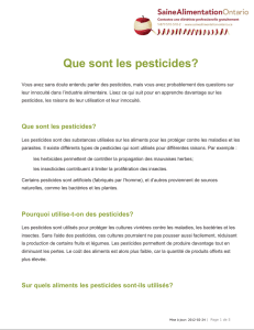 Que sont les pesticides?