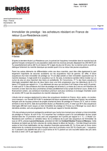 Immobilier de prestige : les acheteurs résidant en France