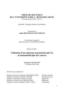 Utilisation d`un anticorps monoclonal anti-Tn en