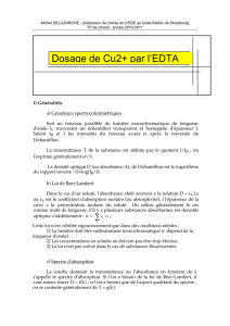 Dosage de Cu2+ par l`EDTA Dosage de Cu2+ par l`EDTA
