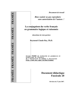 La conjugaison du verbe français en grammaire logique et