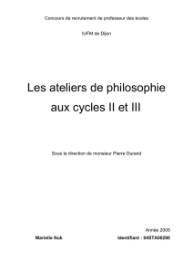 Les ateliers de philosophie aux cycles II et III