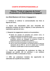 Charte de l`engagement "Fruits et Légumes de Corse"entre les
