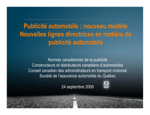 Publicité automobile - Advertising Standards Canada