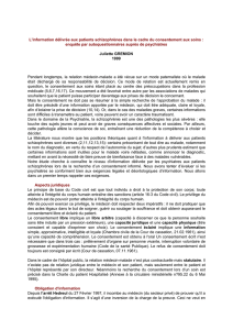 L`information délivrée aux patients schizophrènes dans le cadre du