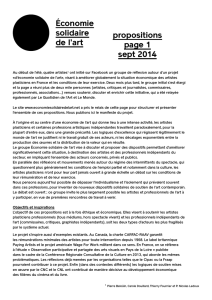 propositions page 1 sept 2014 Économie solidaire de l`art