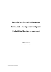 Recueil d`annales en Mathématiques Terminale S