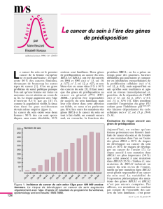 Le cancer du sein à l`ère des gènes de prédisposition - iPubli